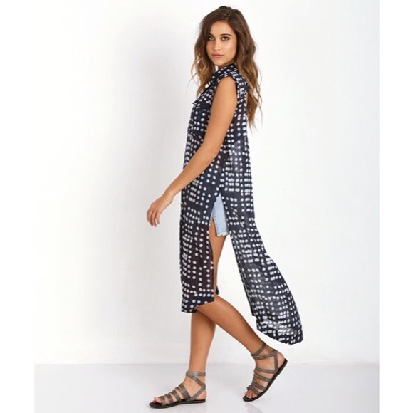 Free People Mercer Street Maxi Duster Shirt sz Sm - Picture 14 of 15